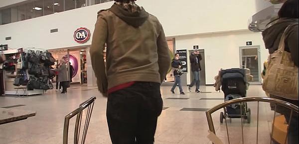 Skinny blonde granny is picked by young guy